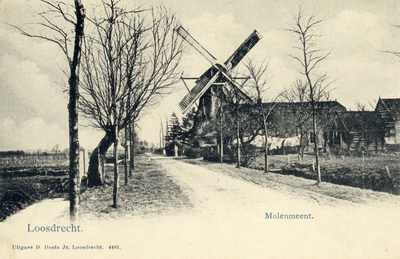 13495 Gezicht in de Molenmeent te Nieuw-Loosdrecht (gemeente Loosdrecht) uit het zuidwesten; met rechts op de ...